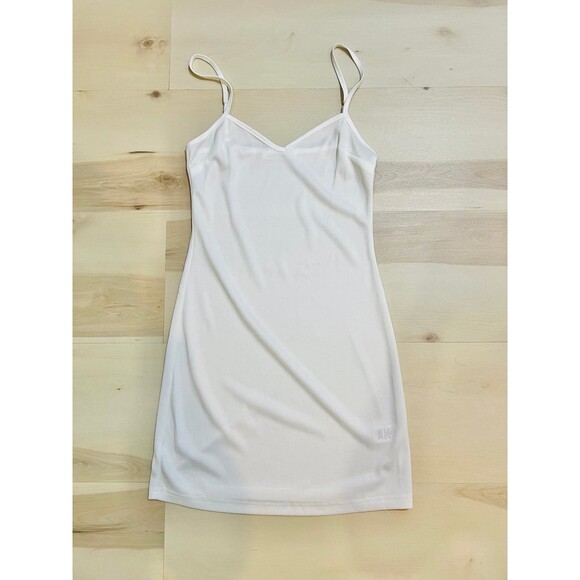 12th Tribe Small Women White Minimalist Casual Bodycon Dress - Picture 2 of 8